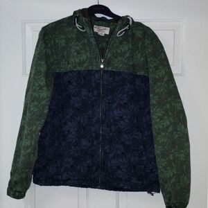 Penguin Green and Blue Leaf Pattern Polkadot Jacket LG